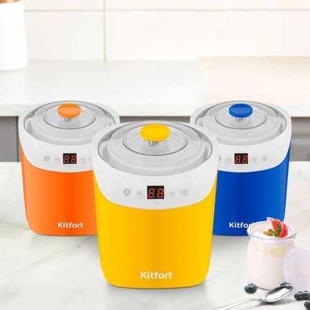 Yogurtnitsa KitFort KT-4090-3, 20 watts, 1 l, 5 programs, cord 0.8 m, white-blue-6