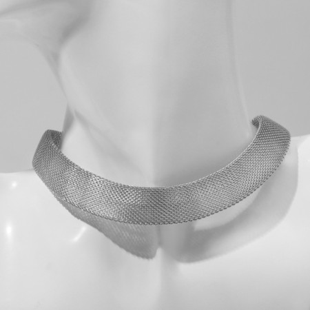 Choker "Adagio" mesh, color silver, 37 cm-1