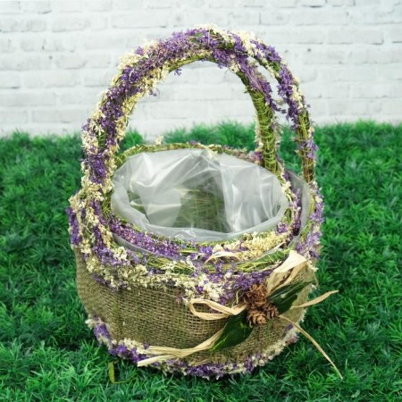 Set of baskets "Bow", 2 pcs, 21 × 21 × 13/29 cm, 17 × 17 × 12/25 cm, grass