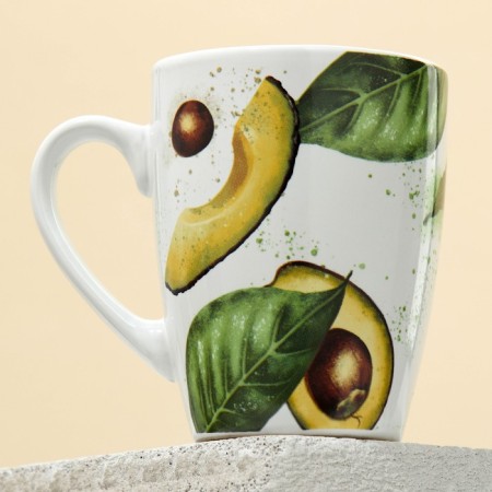 Ceramic mug "avocado", 350 ml, white color-1