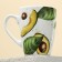 Ceramic mug "avocado", 350 ml, white color
