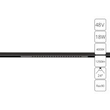 Магнитный трековый светильник Arte Lamp Optima A7267PL-1BK, LED, 18 Вт, 1.6х46х1.8 см, 1250 Лм, чёрный