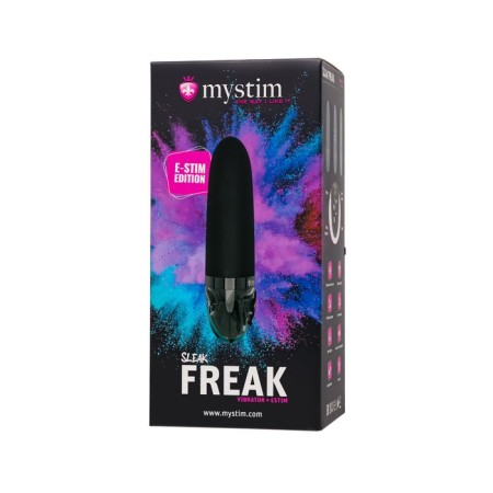 Mystim Sleak Freak vibrator with electrical stimulation, 14.5 cm, silicone, black color-12