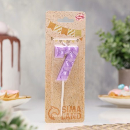 Candle for the cake "ice", number "5, lilac-1