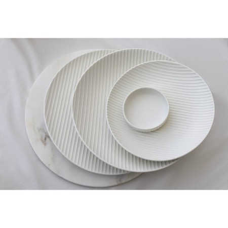 Porcelain plate Magistro line, d = 25.5 cm, white color-6