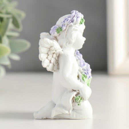 Polystone souvenir "Snowthrough angel with lavender, in a wreath of lavender" mix 7.2x4.8x4 cm-2