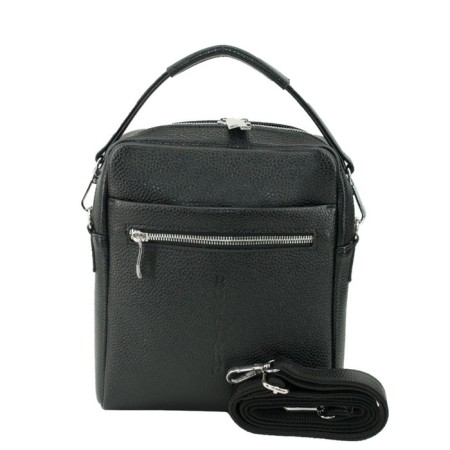 Male bag, genuine leather, black 19x5x27 cm