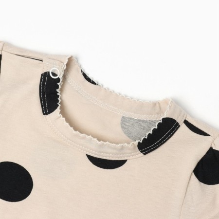 Costume: T-shirt and leggings crumb I "peas", height 80-86, beige-1