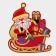 Decorative sticker "Grandfather Frost on the sled" 33.5x30 cm