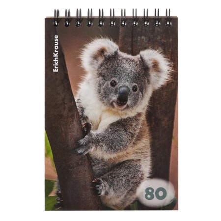 Notebook on spirals A6, 80 sheets, cage, Erichkrause "Fluffs", cardboard cover, OFSET unit, whiteness 100%, mix-3