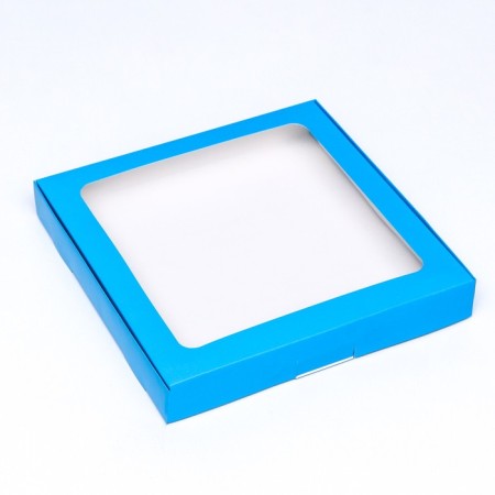Self -assembly box with a blue window, 21 x 21 x 3 cm-1