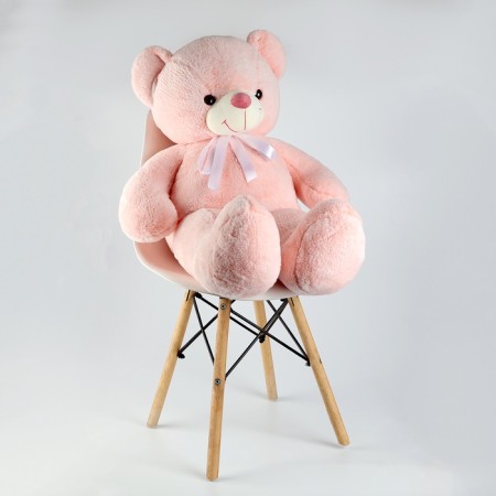 Soft toy "Bear" with a bow, the color is light pink, 85 cm
