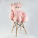 Soft toy "Bear" with a bow, the color is light pink, 85 cm