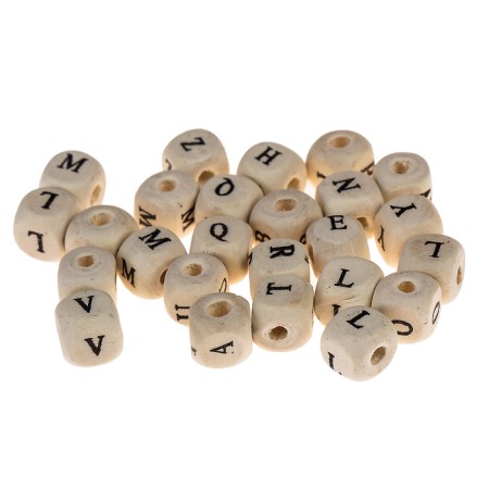 Busins ​​wooden cubes with a Latinitsa 10x10 mm (set 25 pcs)