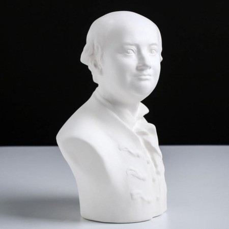 Gypsum figure famous people: Bust Lomonosov, 14.5 x 11 x 21.5 cm