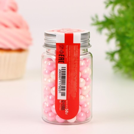 Confectionery sprinkling "duokhrom" pink/fuchsia, 50 g-2