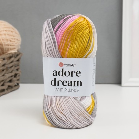 Yarn "Adore Dream" 100% acrylic anti-pilling 280m/100g (1064 ser-ros-yellow)