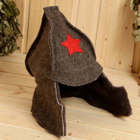 Bath set "Senior in the bath" hat, rug, mitten-3