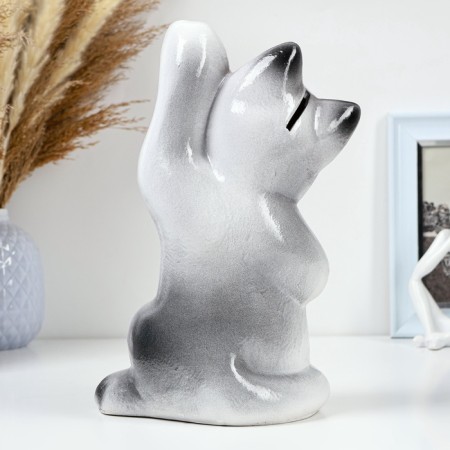 Piggy bank "Cat Hello" 25x14cm, gray-2