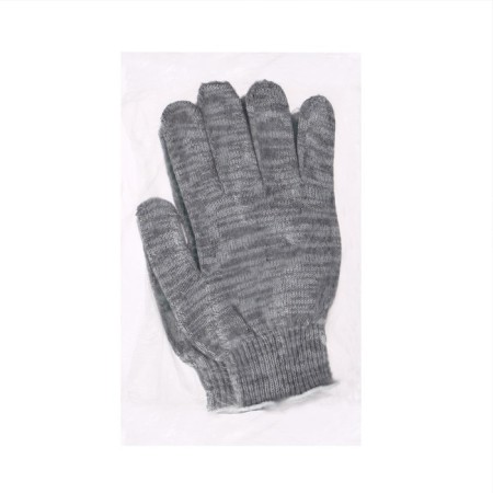 Gloves, x/b, knitting grade 10, 5 threads, with PVC dots, size 9, gray, Greengo-2