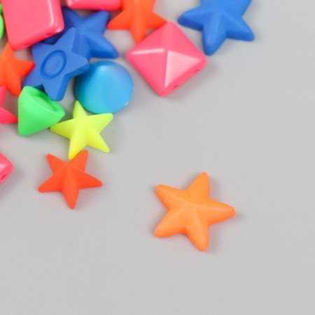 Decor for creativity plastic "Neon assorted" set 36 pcs MIX 1.7x1.7 cm-1