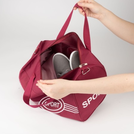Sports bag with lightning, long belt, burgundy color-2