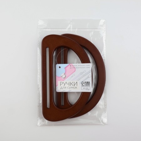 Handles for the bag wooden, 10 × 17 cm, 2 pcs, dark brown color-6