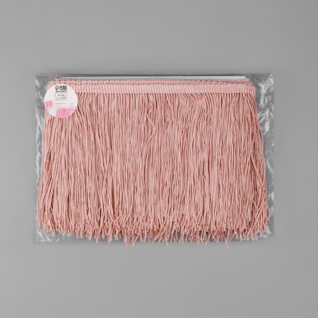 Decorative braid "Furrm", 15 cm, 5 ± 0.5 m, pale-peach color-1