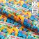 Glossy packaging paper, "Happy Birthday", Blue Tractor, 70x100 cm