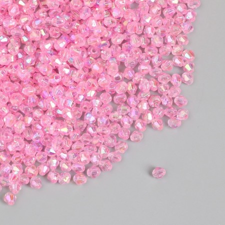 Beads for creativity Plastic "Rhombus Crystal Holographs Pink" set 20 grams 0.4x0.4 cm-1