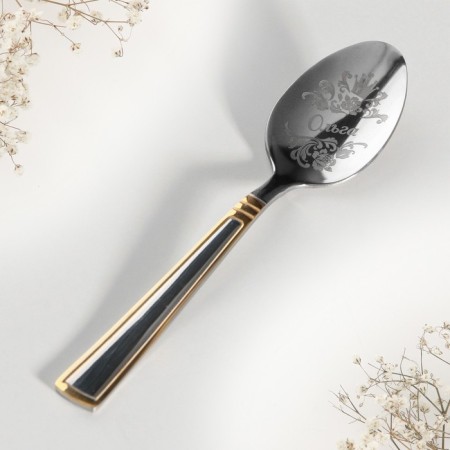 A teaspoon spoon with an engraving “Olga”, in a gift box, 3 x 15 cm.-3