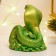 Figure "Snake on money with a barrel" Green with gilding, 6x6x5cm