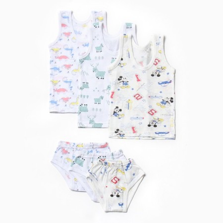 Kit (T-shirt, panties) for a boy, color mix, height 140-146 cm