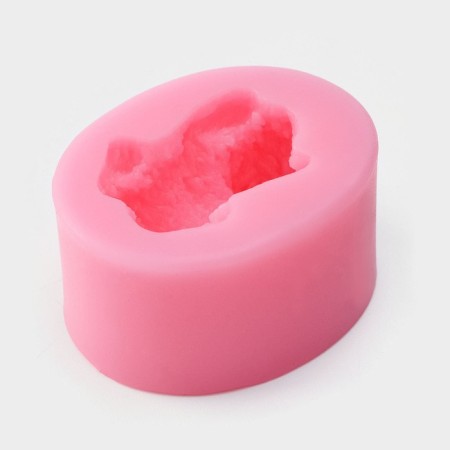 Mold Dolyana "Dog", silicone, 5.4 × 4.3 cm, pink color-1