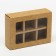 Box for 6 sweets with a window, craft, 13.7 x 9.85 x 3.85 cm