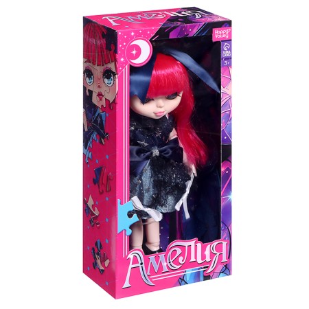 Ashlet doll "Amelia", 28 cm, blue dress-5