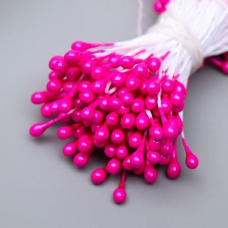 Stamens for artificial flowers "droplets of pink" (set 130 pcs) length 6 cm-2