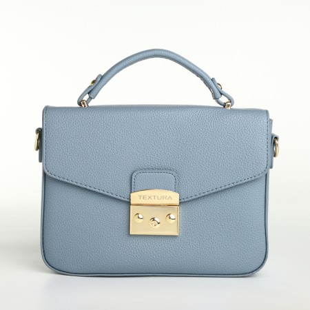 Women's bag on the valve, Textura, small size, blue color