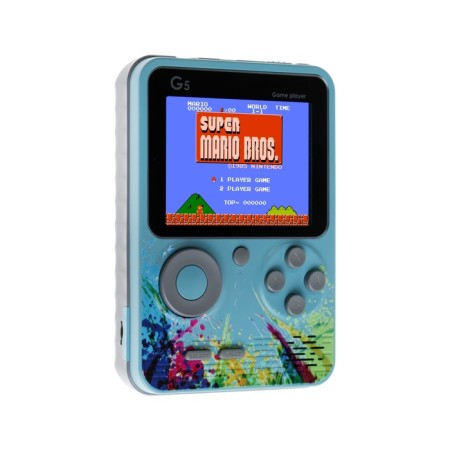 GARRACTION GOLD G5, with a gamepad, AV cable, 8 bits, 800 games, blue-1