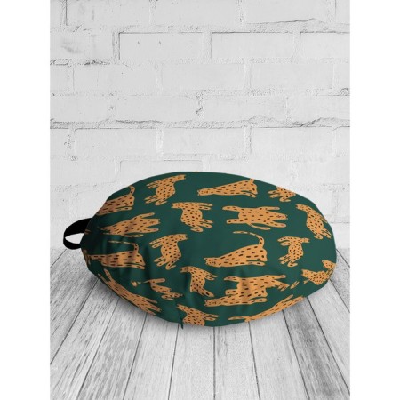 Pillow Siddle "flock of leopards", decorative, d = 52 cm-1