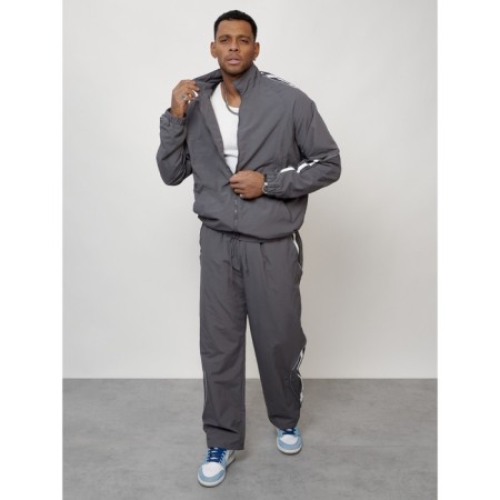 Male tracksuit, size 48, gray color-11