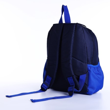 Baby backpack on lightning, external pocket, blue color-3