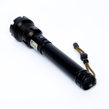 Manual battery, 5000 mAh, P90, COB, IPX4, 7 modes, zoom, USB, microUSB-1