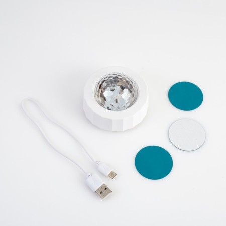 Light device "Mini Disko-Shar" 8 cm, glow RGB, 5 V-10