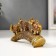 Polystone souvenir "Bronze Elephants with a blanket from the Arab carpet on a horn" 9x14x4 cm
