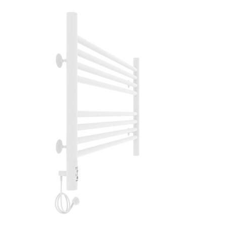 Towel electric heated Laris Olivia ChK8, 800x500 mm, 8 crossbars, left, white-11