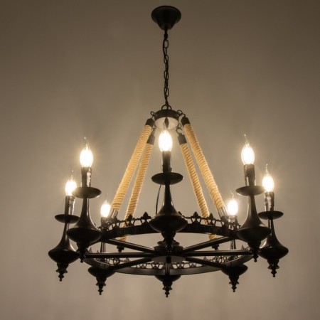 Chandelier "Castle" 8he14 40w Black 83x83x70-110cm Bayerlux-3