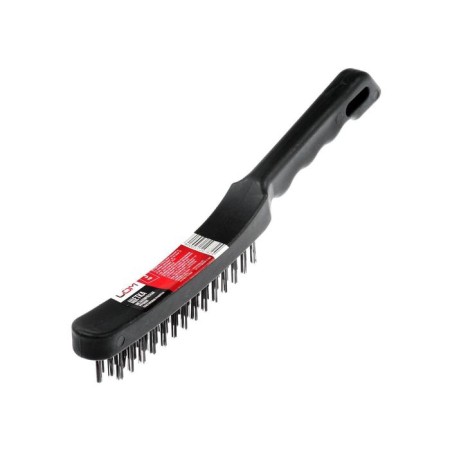 Metallic manual scrap brush, plastic handle, 3-row-6