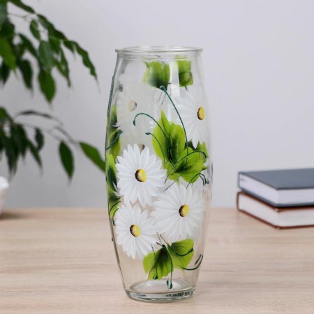 Vase Chamomile with painting on the venue, d-7cm 10x23 cm