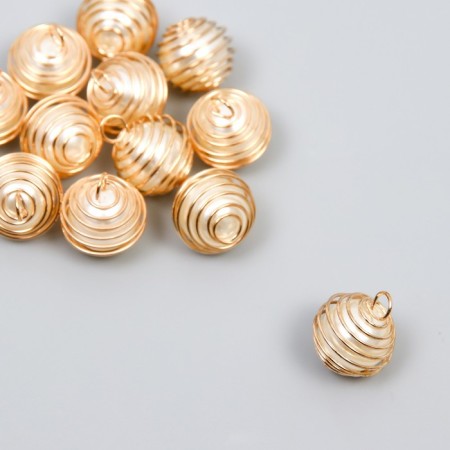 Decor for creativity Metal "Pearl ball in the spring" gold 1.4x1.4x1.4 cm-1